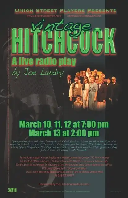 Vintage Hitchcock: A Live Radio Play Poster - Union Street Players - 2011